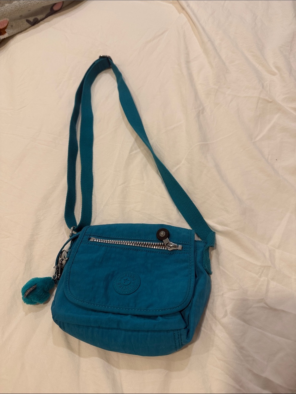 Kipling Teal small Crossbody, good condition